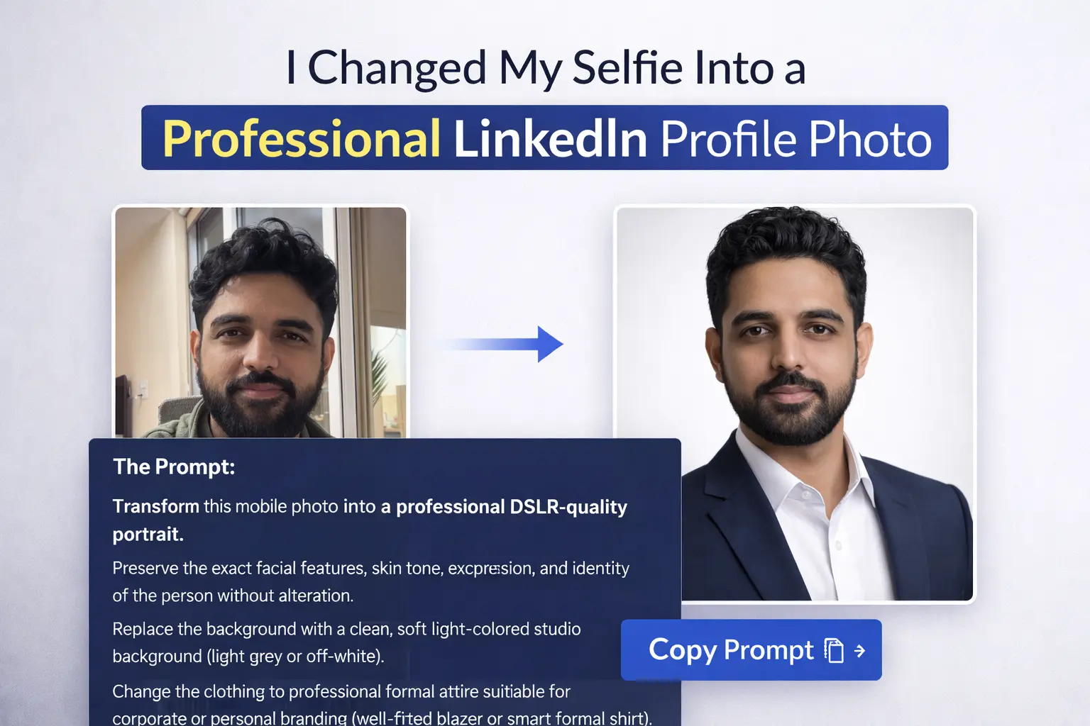 Make Linkedin Profile Picture using Google Gemini